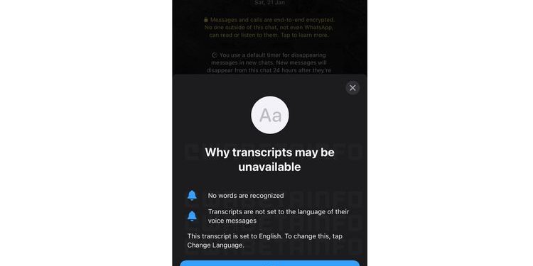 WhatsApp transkrip suara